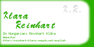 klara reinhart business card